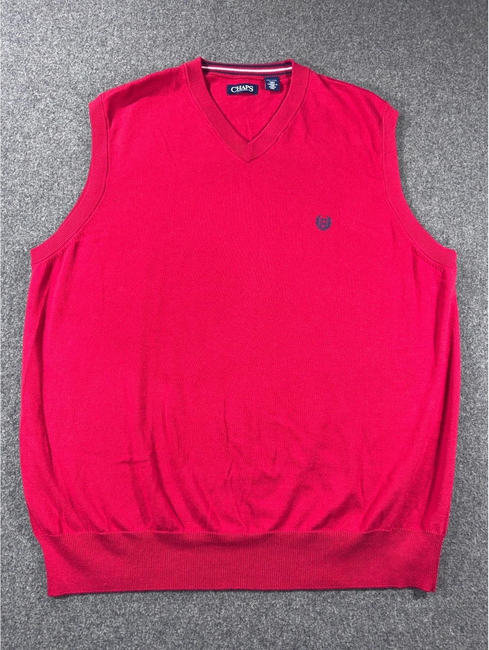 Chaps Men's 2XLT Red V-Neck Sweater Vest